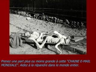 Prenez une part plus ou moins grande à cette “CHAINE E-MAIL MONDIALE”. Aidez à la répandre dans le monde entier.  