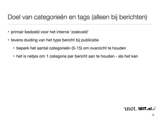 WordPress - deel 2 
2. categorieën, tags en notatie 
16 
 