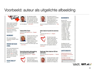 Uitgelichte afbeelding 
29 
• Een uitgelichte afbeelding is bedoeld als icoon/kenmerk bij een artikel, 
bijvoorbeeld een logo 
• thema’s gaan hier verschillend mee om, sommige thema’s gebruiken 
‘gewoon’ het eerste beeld uit een bericht als uitgelichte afbeelding 
• thema’s zijn ook vrij in de grootte van de uitgelichte afbeelding, 
aanpassingen kunnen al dan niet direct in het dashboard worden verricht, 
of via aanpassingen in stylesheets 
• een uitgelichte afbeelding kies je uit je media bibliotheek of je upload een 
nieuw beeld (behandeld bij media gebruik) 
 