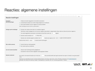 WordPress - deel 2 
6. reacties/trackbacks 
40 
 