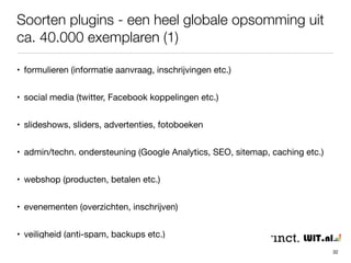 Multisite thema’s installatie 
• bij een netwerk/multisite worden thema’s alleen in het netwerk geïnstalleerd 
• naar keuze kunnen thema’s voor het hele netwerk worden geactiveerd of op 
basis van afzonderlijke subsites 
32 
 