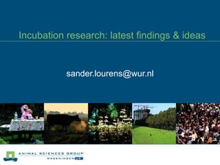 Incubation research: latest findings & ideas [email_address] 