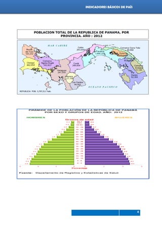Indicadores de país 2012
4
INDICADORES BÁSICOS DE PAÍS
 