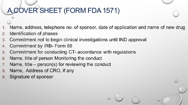 investigational new drug application form 1571