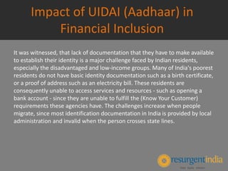 Uidai Initiative Indian Banking Moving towards a new landscape - Impact of UIDAI ...