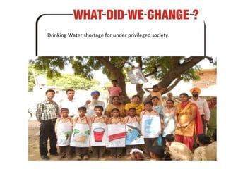 Drinking Water shortage for under privileged society. 