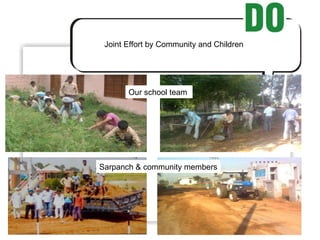 Joint Effort by Community and Children Our school team  Sarpanch & community members 