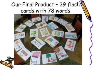 Our Final Product – 39 flash cards with 78 words 