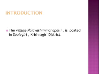  The village Palavathimmanapalli , is located
in Soolagiri , Krishnagiri District.