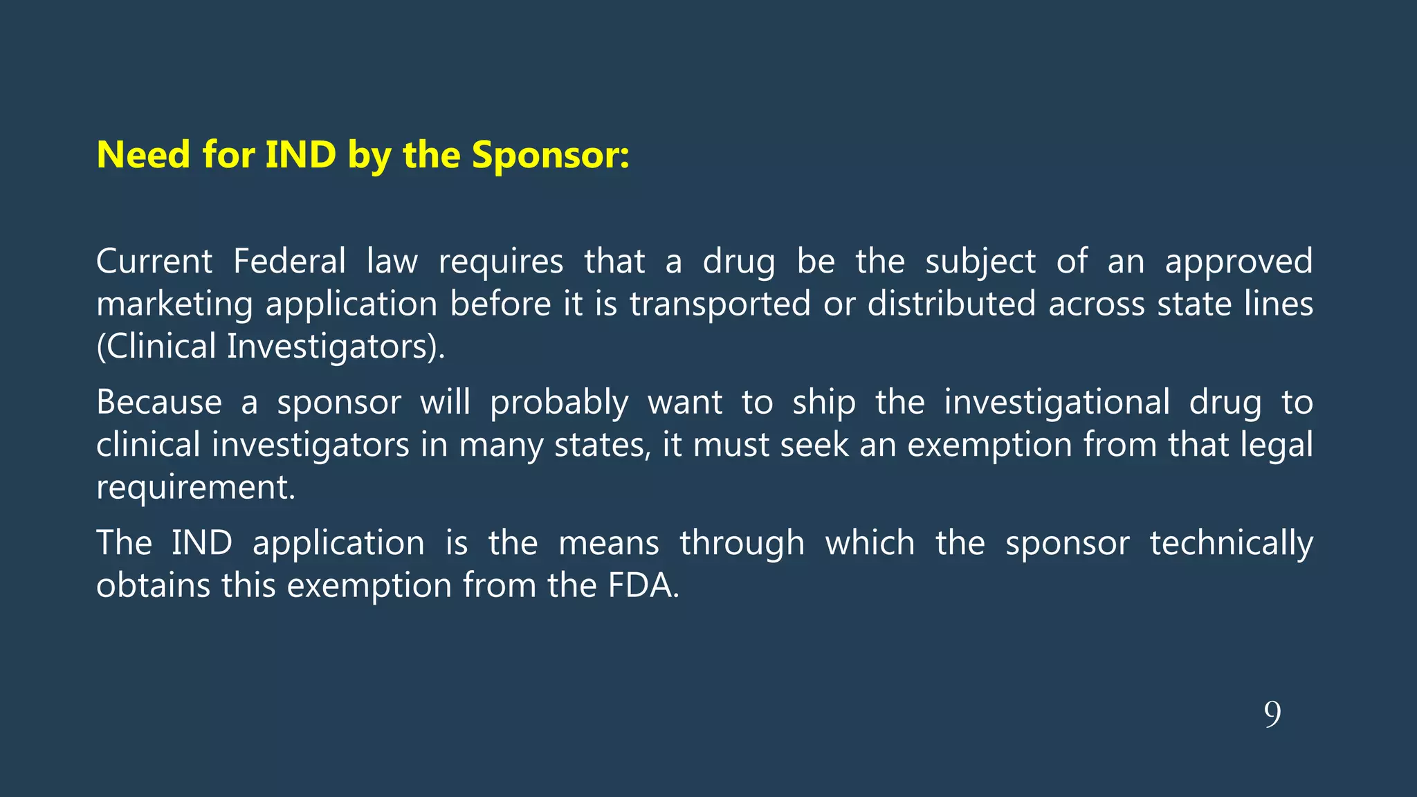 IND (Investigational New Drug) industrial perspective | PPTX