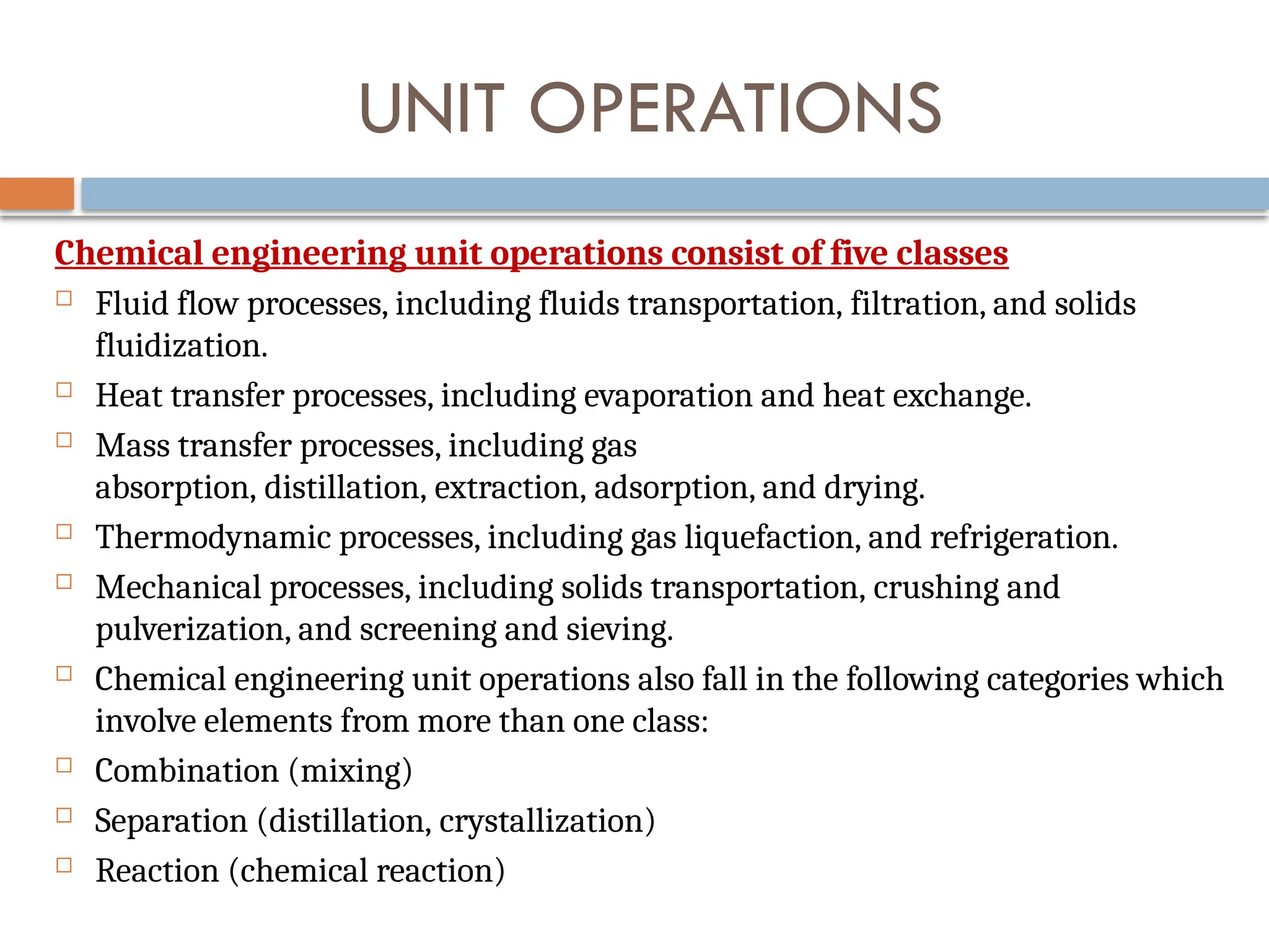 industrial Chemistry introduction to elementary unit operations | PPT