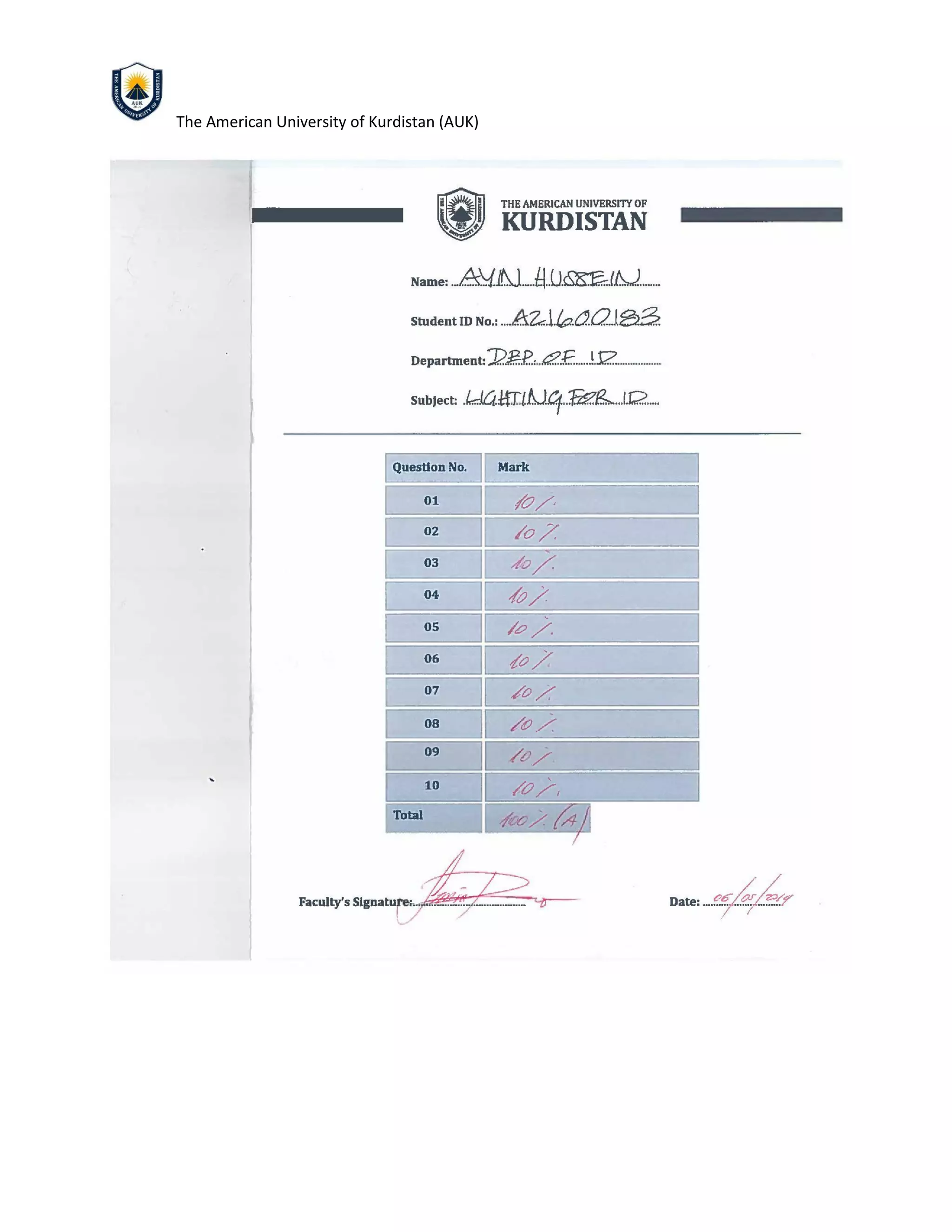 The American University of Kurdistan (AUK)
 