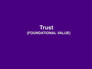 Trust
(FOUNDATIONAL VALUE)
 