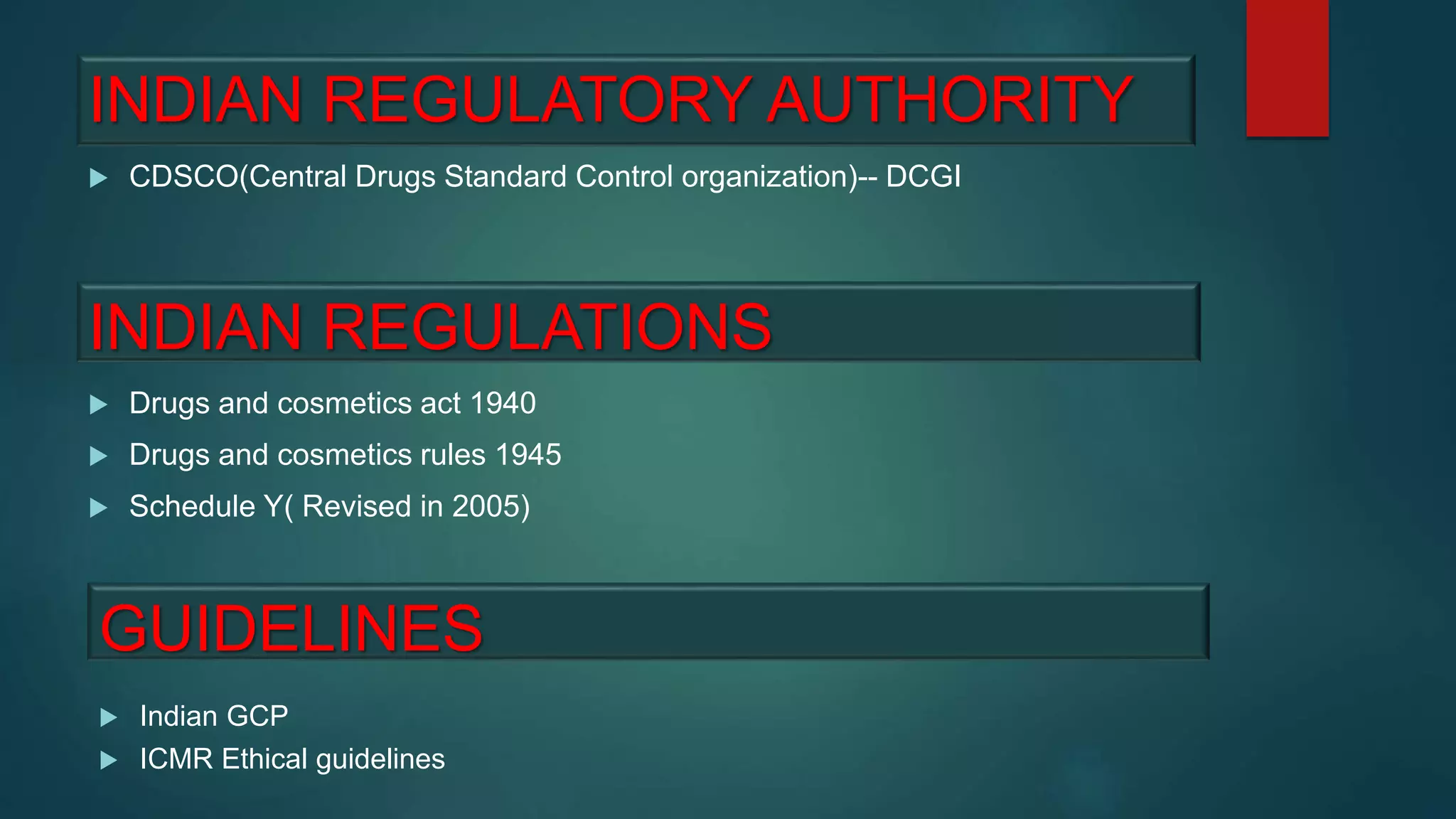Indian Drug Regulations PPTX Indian Drug Regulations PPTX