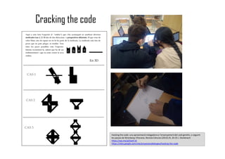 Cracking the code
Hacking the code: una aproximació indagadora a l’ensenyament del codi genètic, o seguint
les passes de Nirenberg i Khorana. RevistaCiències (2013) 25, 20-25 J. Domènech
https://wp.me/p25seH-di
https://sites.google.com/site/proyectandobiogeo/hacking-the-code
 
