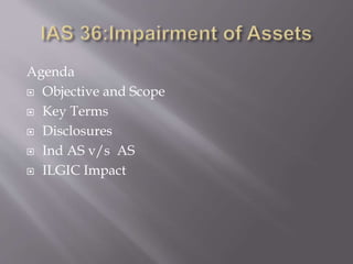 Agenda
 Objective and Scope
 Key Terms
 Disclosures
 Ind AS v/s AS
 ILGIC Impact
 