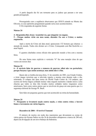 Indícios do Fim dos Tempos