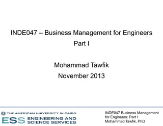 Forecasting in Business

Forecasting – Business for Engineers
Mohammad Tawfik

#WikiCourses
http://WikiCourses.WikiSpaces.com

 