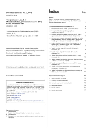 Informes Técnicos. Vol. 2, nº 49
ISSN 2545-6636
Trabajo e ingresos. Vol. 2, nº 1
Mercado de trabajo, principales indicador...