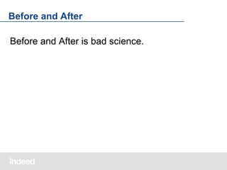 Before and After
Before and After is bad science.

 