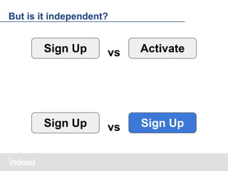 But is it independent?

Sign Up

vs

Activate

Sign Up

vs

Sign Up

 
