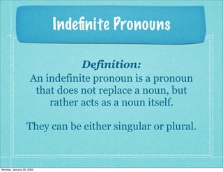 Indefinite Pronouns