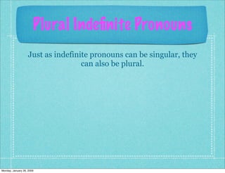 Indefinite Pronouns