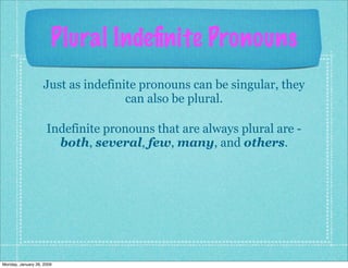 Indefinite Pronouns