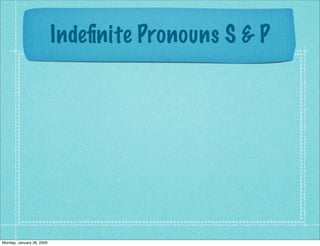 Indefinite Pronouns