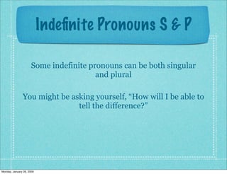 Indefinite Pronouns