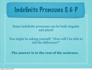 Indefinite Pronouns