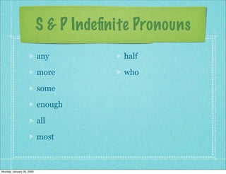 Indefinite Pronouns