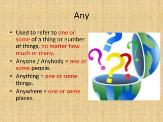 indefinite pronouns A1 ppt pppppppppppppp | PPTX