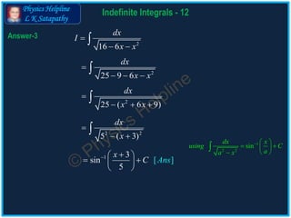 Indefinite Integrals 12 | PPT