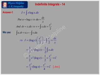 Indefinite Integrals 14 | PPTX