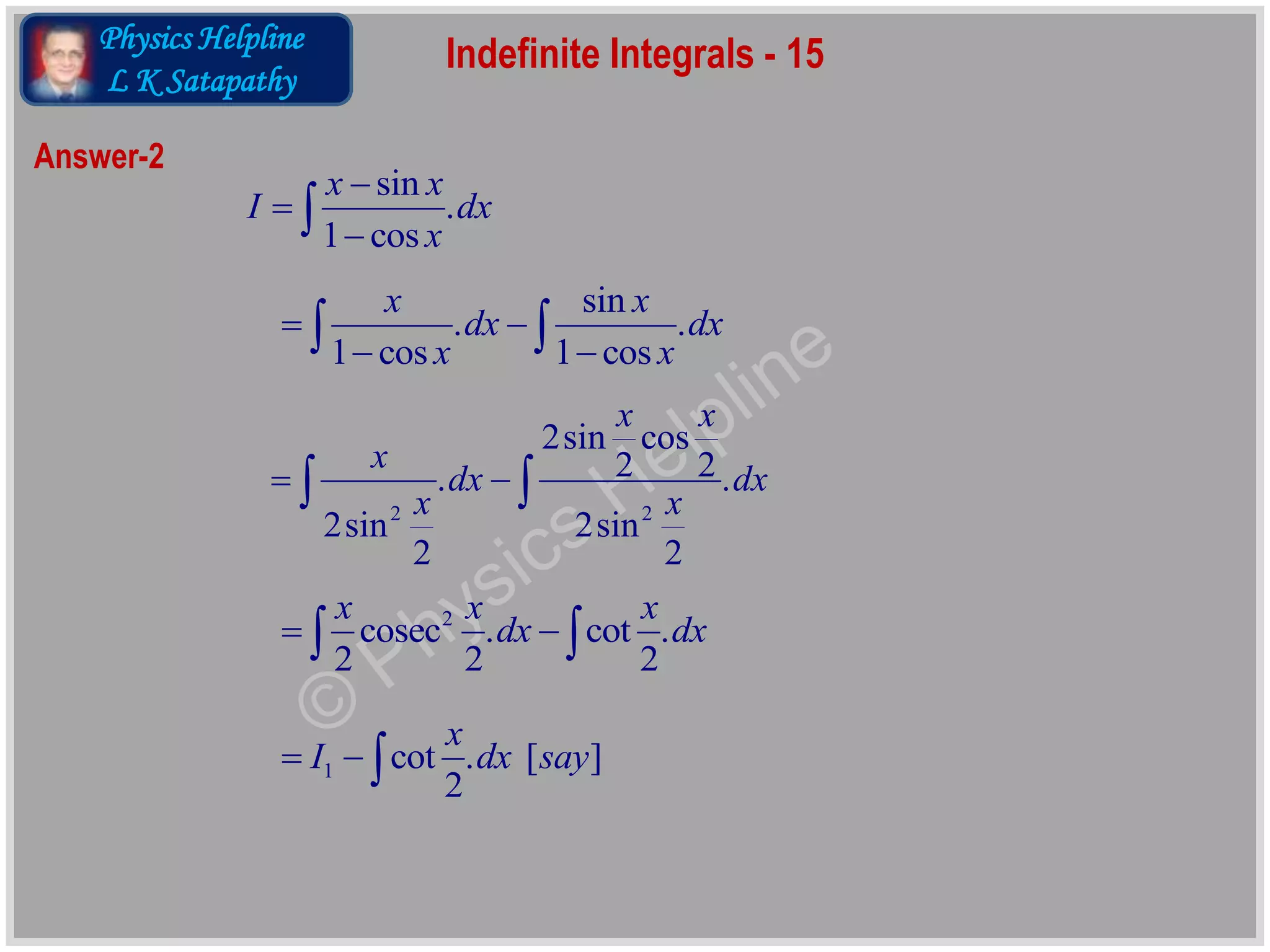Indefinite Integral 15 | PPT