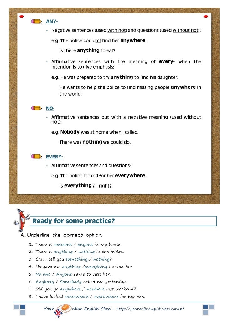 Indefinite Pronouns