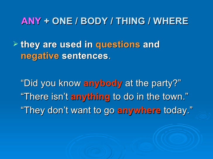 Indefinite Pronouns