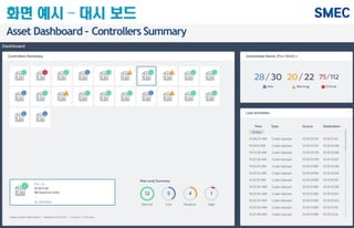Asset Dashboard – Controllers Summary
화면 예시 – 대시 보드
 