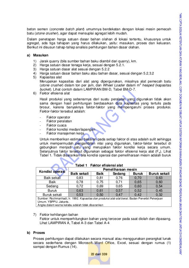 Indeks Faktor Efisiensi Alat