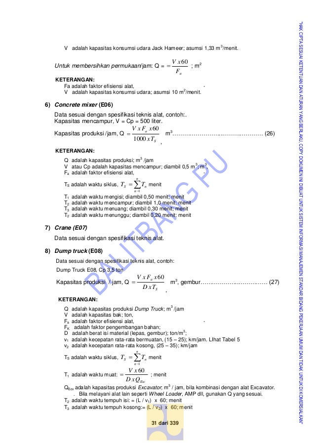 Indeks Faktor Efisiensi Alat