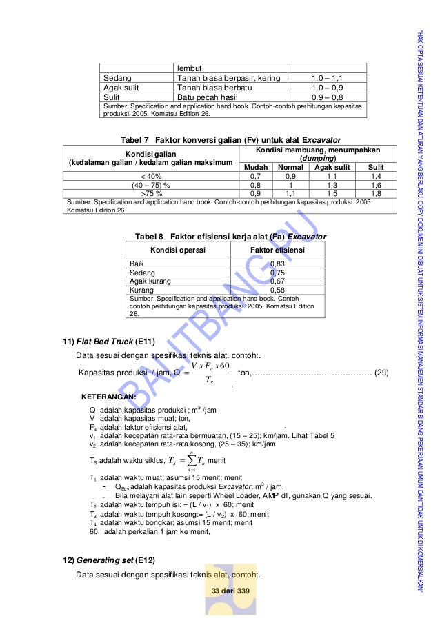 Indeks Faktor Efisiensi Alat