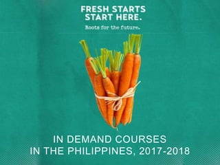 IN DEMAND COURSES 
IN THE PHILIPPINES, 2017-2018 
 