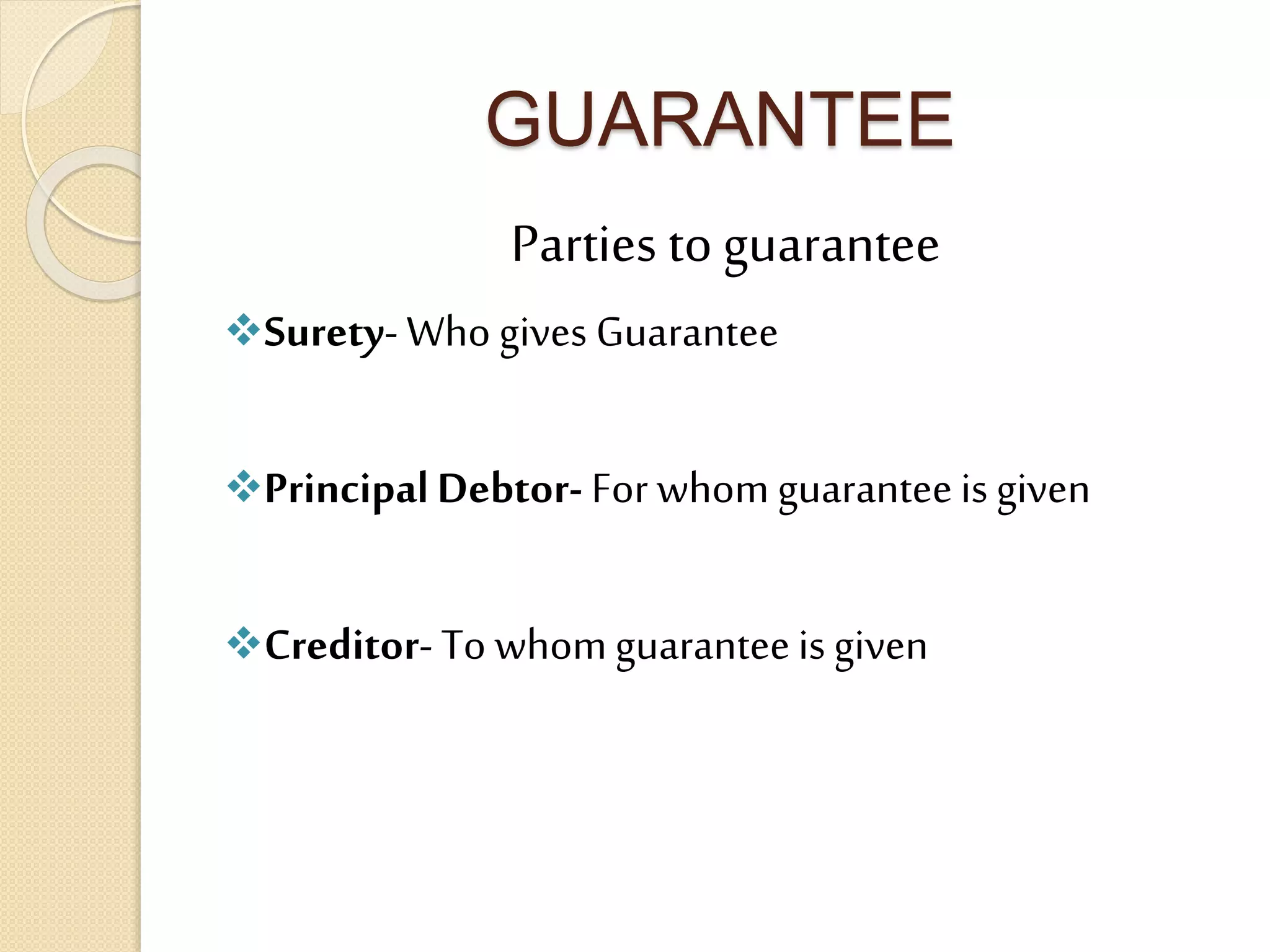 Guarantee Limit Indeminity and guarantee | PPTX