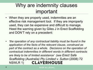 clauses indemnity