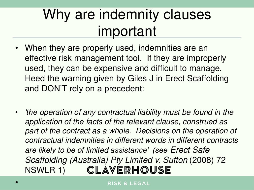 Indemnity clauses what they are, how they work and how to make them…