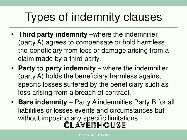 Indemnification clause sample
