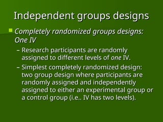 Independant Group Design what means and importence. | PPT
