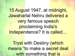 Independence day quiz | PPTX