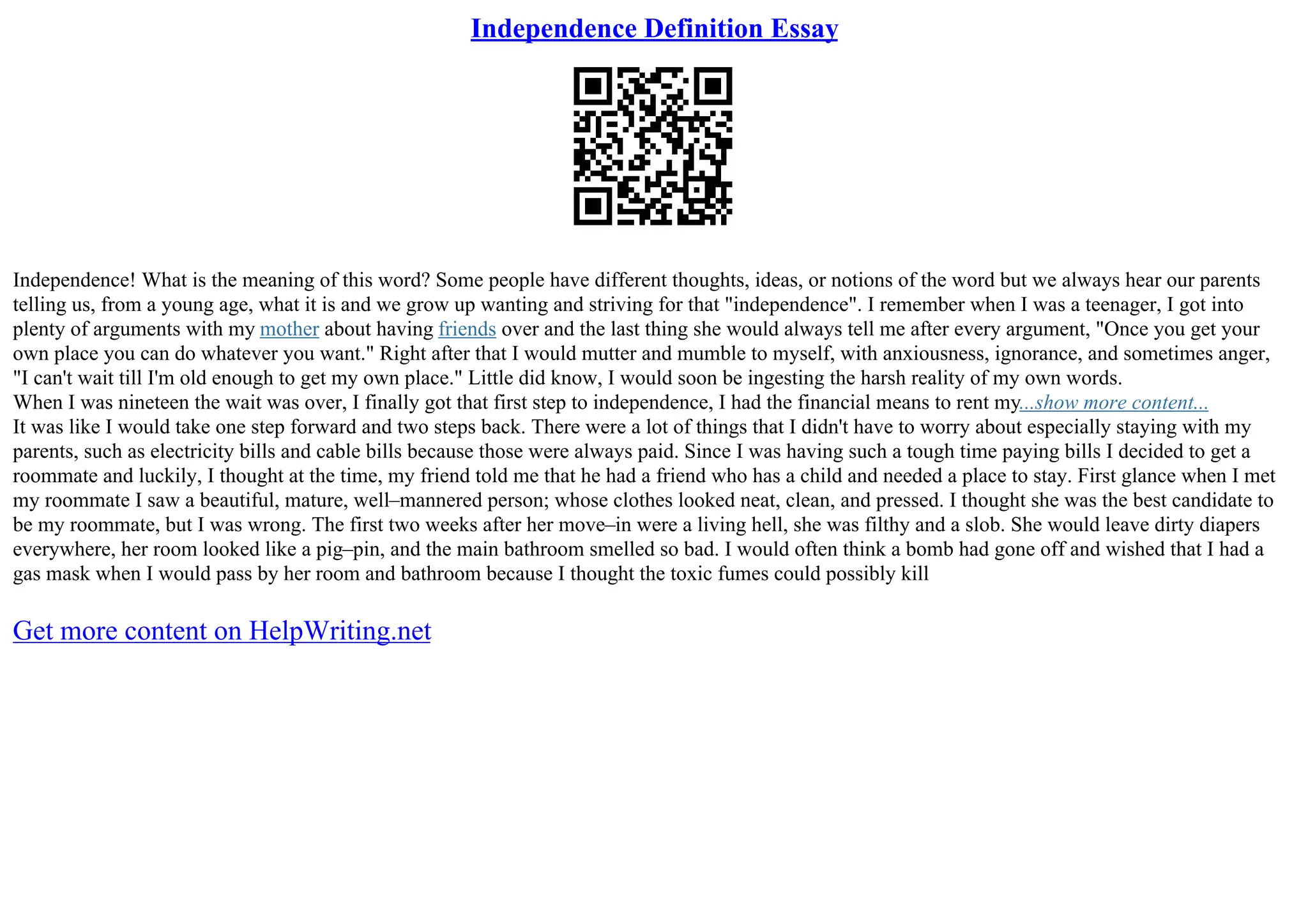 essay independence day at school
